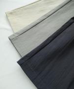 sheer satin イージーストレートパンツ