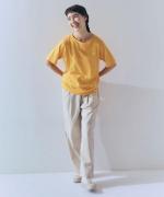 sheer satin イージーストレートパンツ