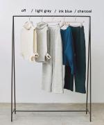 wool cotton rib イージーパンツ