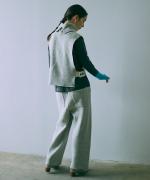 wool cotton rib イージーパンツ
