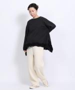 wool cotton rib イージーパンツ