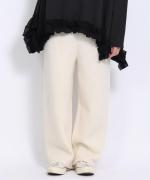 wool cotton rib イージーパンツ