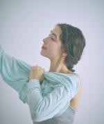 flow cotton silk ヘンリーネックT