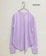 flow cotton silk ヘンリーネックT
