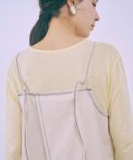 flow cotton silk ヘンリーネックT