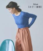 flow cotton silk ヘンリーネックT