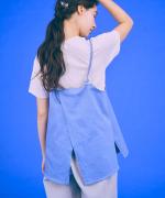 stitch denim ラップキャミソール