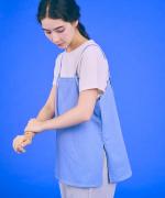 stitch denim ラップキャミソール