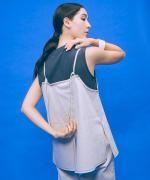 stitch denim ラップキャミソール