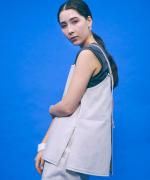 stitch denim ラップキャミソール