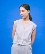 bumpy cotton タックベスト