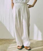 bumpy cotton wrap pants