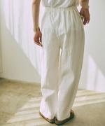 bumpy cotton wrap pants