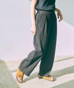 bumpy cotton wrap pants