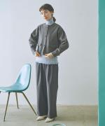 light strech denim ノーカラーブルゾン