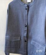 light strech denim ノーカラーブルゾン