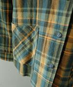 old slub check ノーカラーシャツジャケット