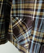 old slub check ノーカラーシャツジャケット