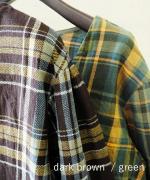 old slub check ノーカラーシャツジャケット