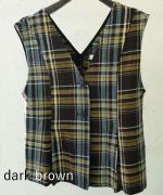 old slub check Vネックジレ