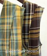 old slub check Vネックジレ