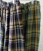 old slub check タックワイドパンツ