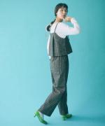 twill mini check 2タックパンツ