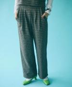 twill mini check 2タックパンツ