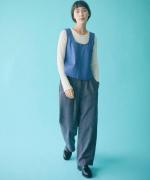 twill mini check 2タックパンツ