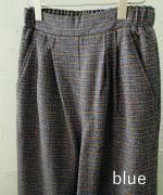 twill mini check 2タックパンツ
