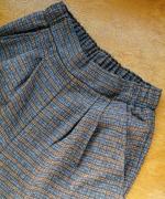 twill mini check 2タックパンツ