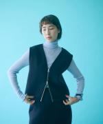 cloudy wool W ジップベスト