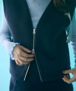 cloudy wool W ジップベスト