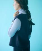 cloudy wool W ジップベスト