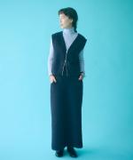 cloudy wool W ジップベスト