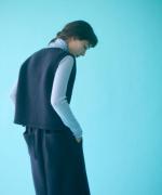 cloudy wool W ジップベスト