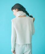 cloudy wool W ジップベスト