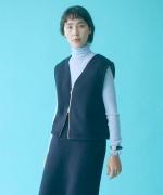 cloudy wool W ジップベスト
