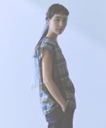 madras check　ノットプルオーバー