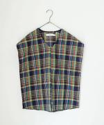 madras check　ノットプルオーバー