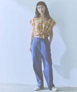 madras check　ノットプルオーバー