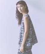 summer sea print 　スリーブレスプルオーバー