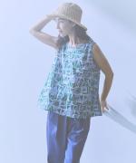 summer sea print 　スリーブレスプルオーバー