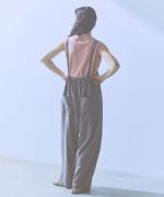 recycle polyester broad / リラックスサロペット