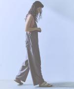 recycle polyester broad / リラックスサロペット