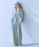 recycle polyester broad / リラックスサロペット