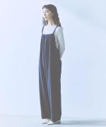 recycle polyester broad / リラックスサロペット