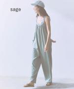 recycle polyester broad / リラックスサロペット