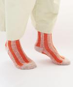 色の輪郭(ストライプ)　ショートソックス