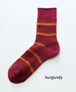 色の輪郭(ボーダー)　ショートソックス